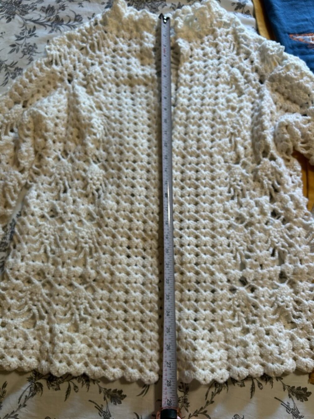 Handmade Ivory crochet cardigan BOHO Small - Picture 4 of 9